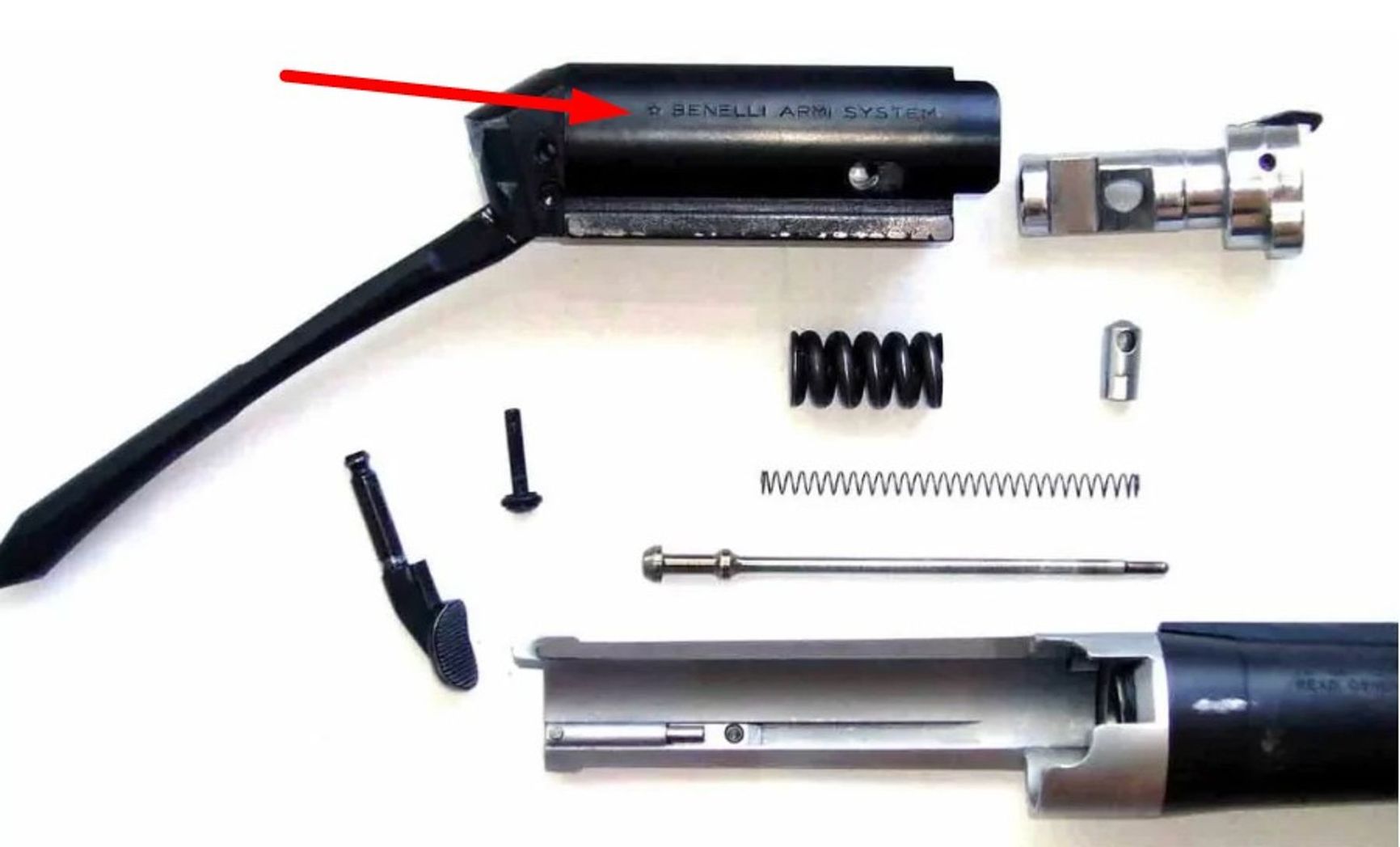 MR-156 rifle, disassembled  